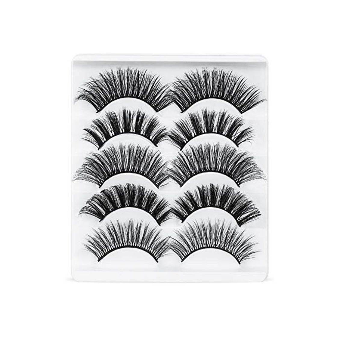 Social URAQT Pestañas Postizas, 5 pares de Pestañas de Aspecto Natural 3D, Paquete