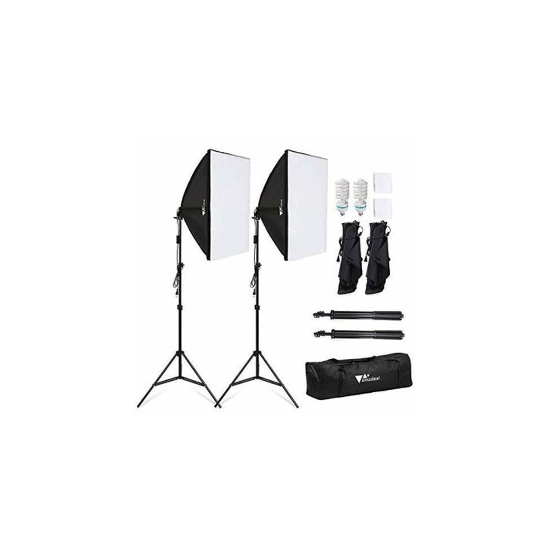 Electronic Amzdeal Softbox Focos Kit Iluminacion Fotografia con 2 Ventana de Luz 135W