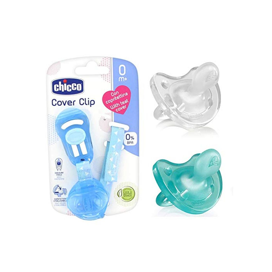 Productos CHICCO Physio Soft, Pack de 2 Chupetes de Silicona, 0-6 m