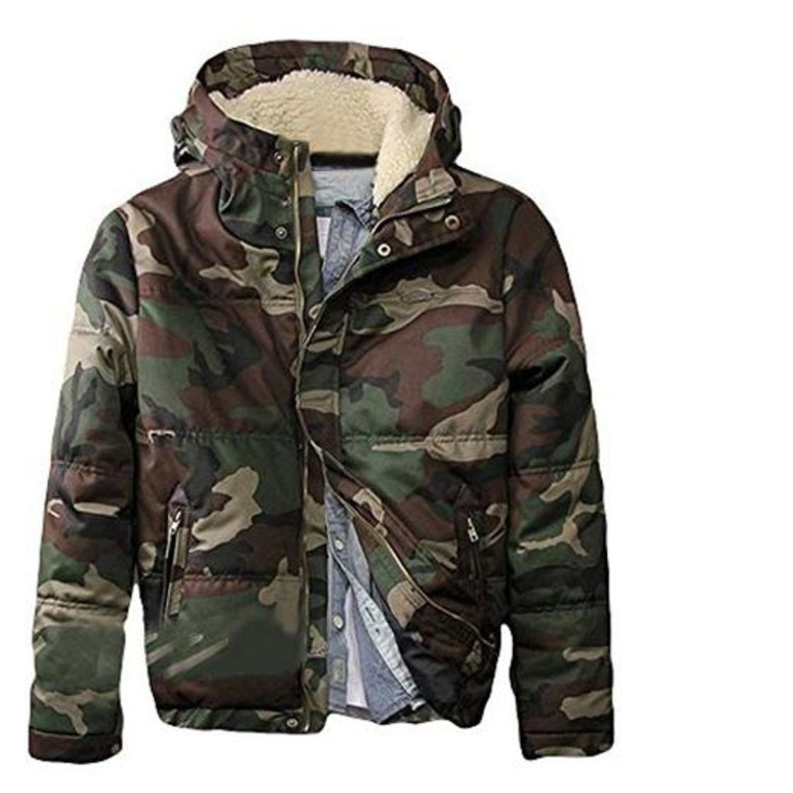 Products MEIbax Hombre Chaqueta Camuflaje Abrigo Cazadora Manga Larga Casual Abrigo de otoño Invierno Caliente Capa Gruesa