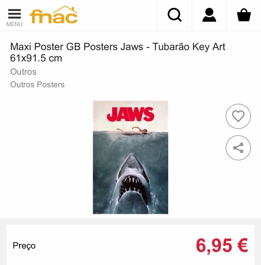 Productos Poster do clássico Jaws.