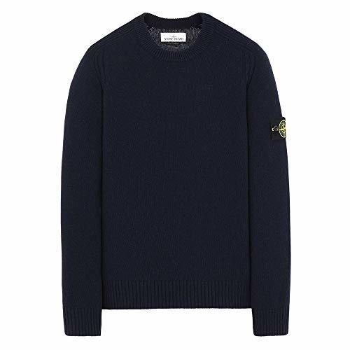 Stone Island 552A3 Lambswool Crew Neck Sweater Blue-XL