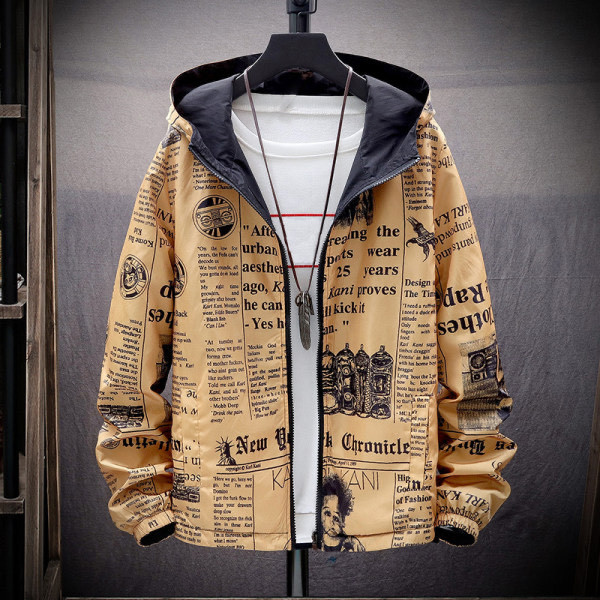 Fashion Chaqueta de manga larga con capucha y estampado de moda para