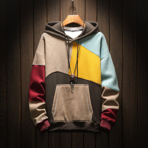 Fashion Sudadera con capucha casual Colorblock Fashion para hombre