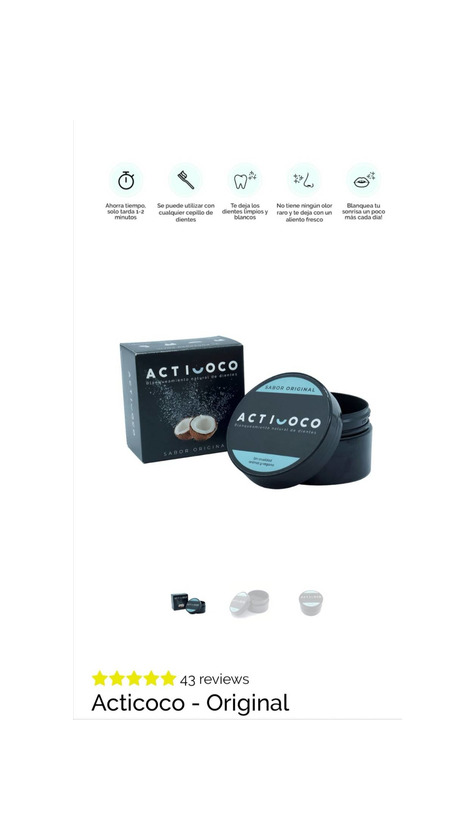 Acticoco polvo de coco activado