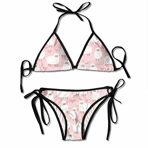 Producto CC Decoration Cute Sheep Women 's Tie Side Bottom Trikini Bikini Trajes