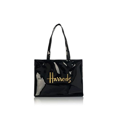 Harrods Signature Logo Tote Bag - Bolso al hombro para mujer Negro