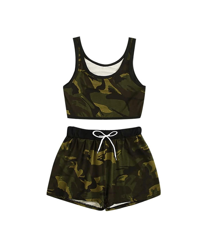 Product Military set conjunto top shorts