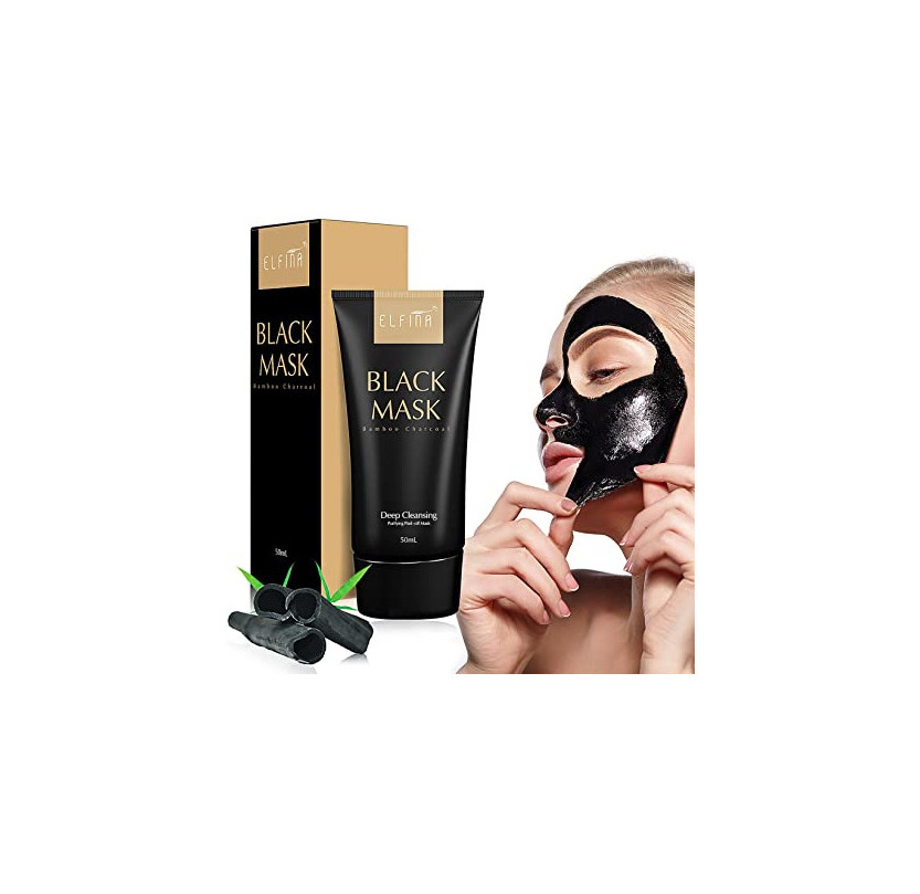 Social Elfina Black Mask Máscara Facial de Barro Negro, Removedor de Espinillas Rrasgón