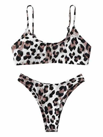 SOLY HUX Mujer Conjunto De Bikini de Leopardo