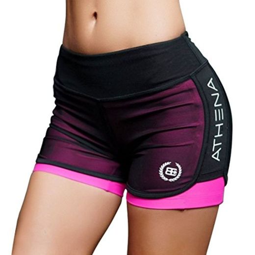 Inlefen Lounge Yoga Running Gym Shorts para Mujer Mesh Women Athletic Workout Shorts Active Sport Waist