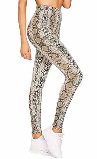 Islander Fashions Ladies Snake Print Cintura Alta Legging Womens Stretchy Full Length