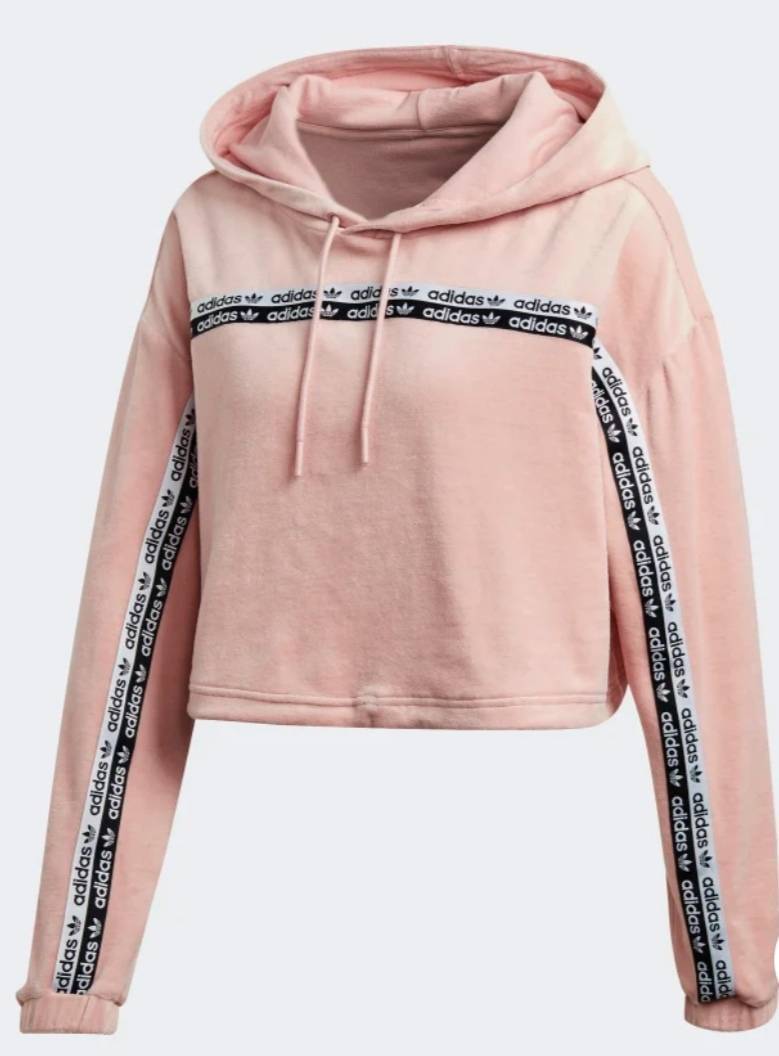 Social Adidas Camisola Curta com Capuz - Rosa