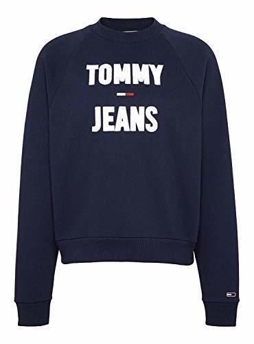 Tommy Jeans Sudadera Logo Raglan Marino Mujer S Azul
