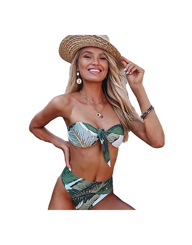 Producto Bikini pushed verde branco verano