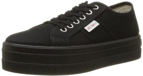 Victoria Basket Lona Plataf, Zapatillas Bajos de Deporte Unisex, Negro