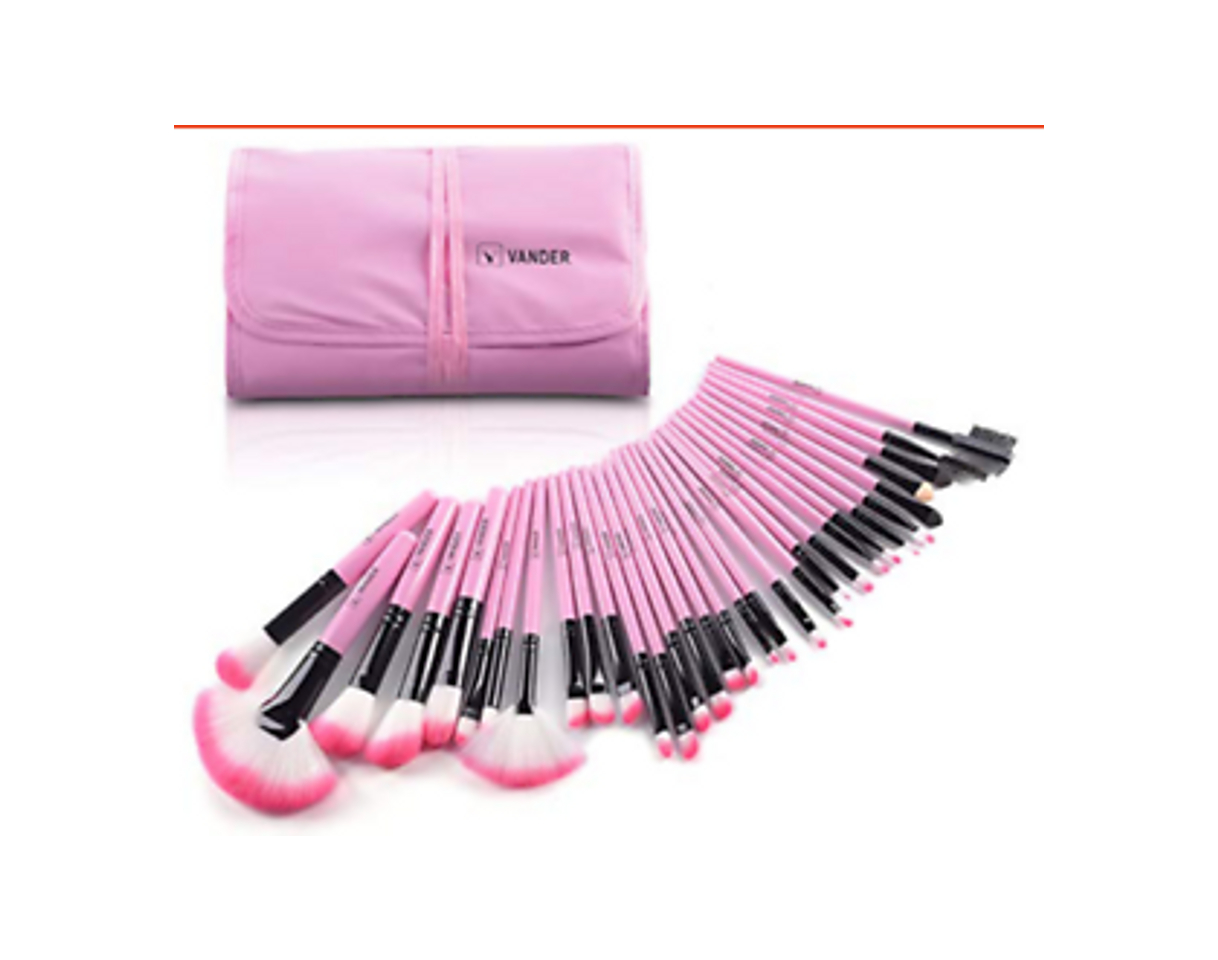 Social MXECO Woman's Pink 32 piezas de maquillaje Pincel Maquiagem Professional Superior suave