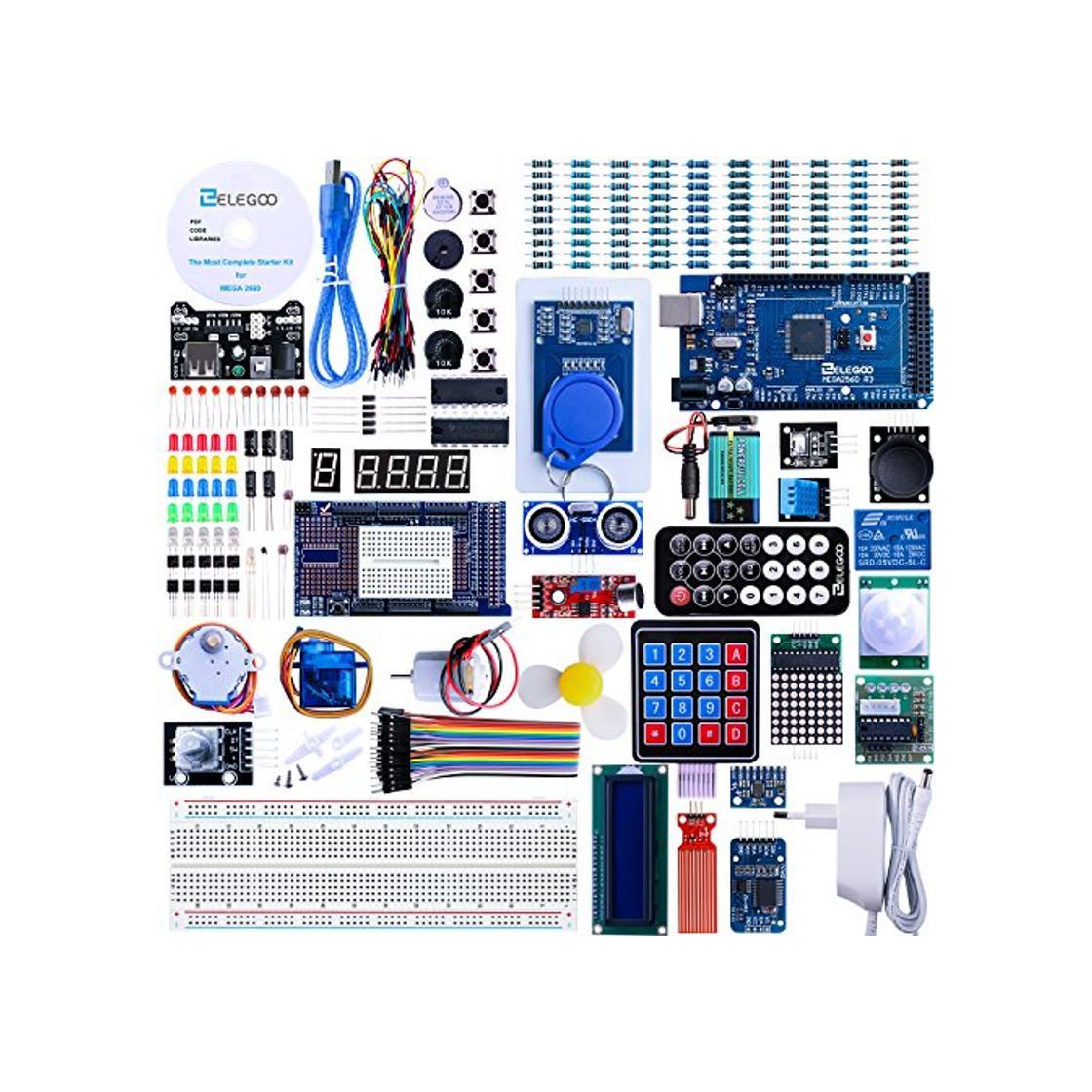 Social ELEGOO Conjunto Mas Completo y Avanzado de Iniciación Compatible con MEGA2560 con