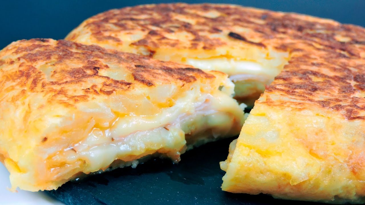 Moda Tortilla de Patata Rellena de Jamón y Queso - YouTube