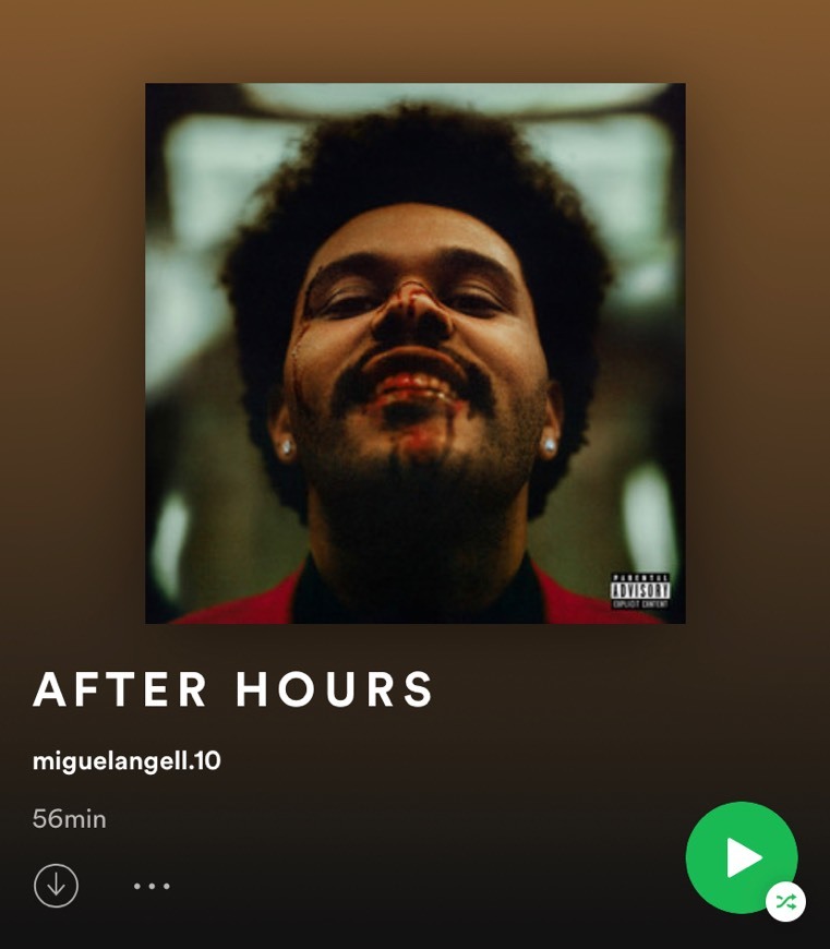 Canción After hours album