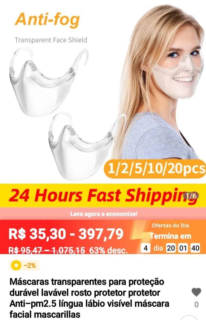 Fashion Máscara Facial De Proteção 