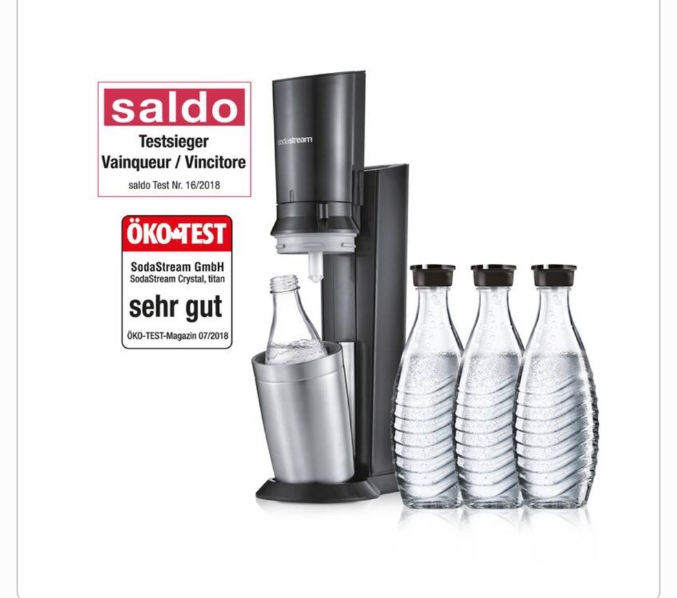 Social Sodastream Crystal Megapack inkl. 3 Glaskaraffen