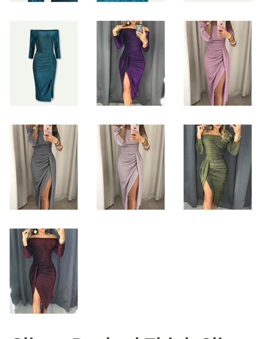 Social Glitter Ruched Thigh Slit Party Dress