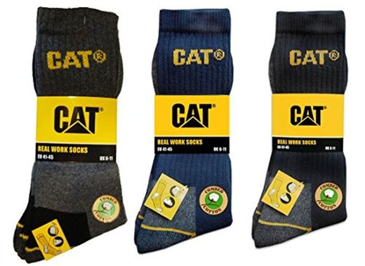 Caterpillar - 6 pares de calcetines de trabajo para hombre, protección contra