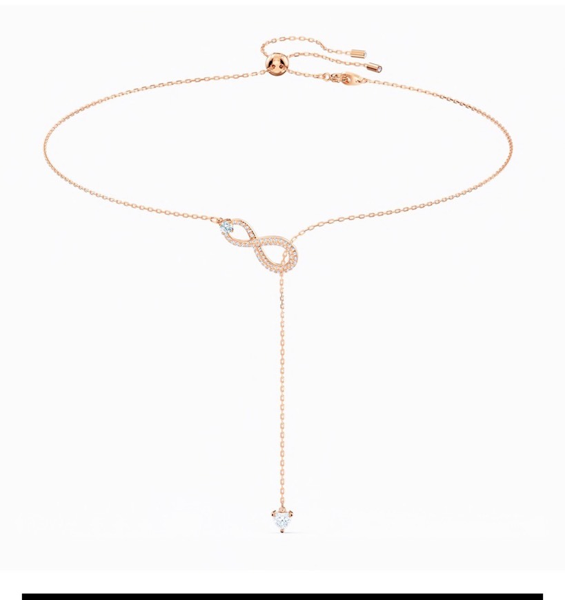 Social Swarovski Infinity Y Necklace, White, Rose-gold tone plated ...