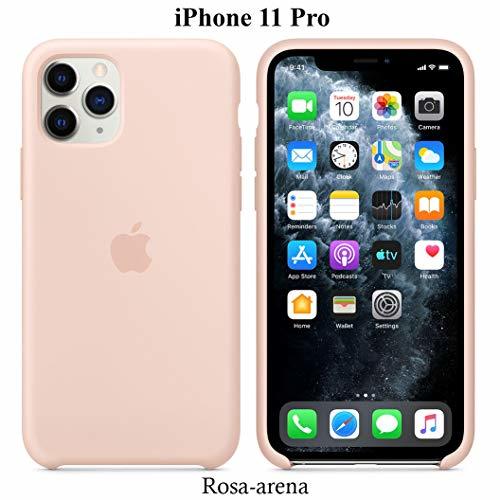 Electronic Funda Silicona para iPhone 11 Pro Silicone Case, Logo Manzana, Textura Suave,