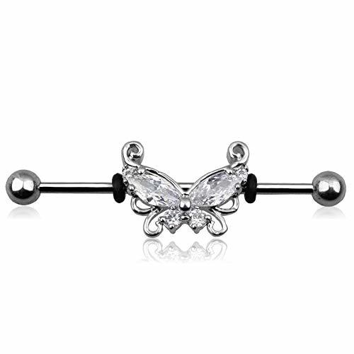 Producto DaDong Mariposa de circonio Barra Transversal del Hueso del oído Piercing joyería