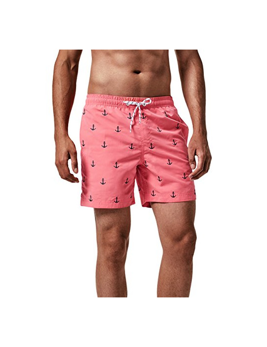 Social MaaMgic Bañador Hombre de Natación Secado Rápido Interior de Malla Pantalones Imprimiendo