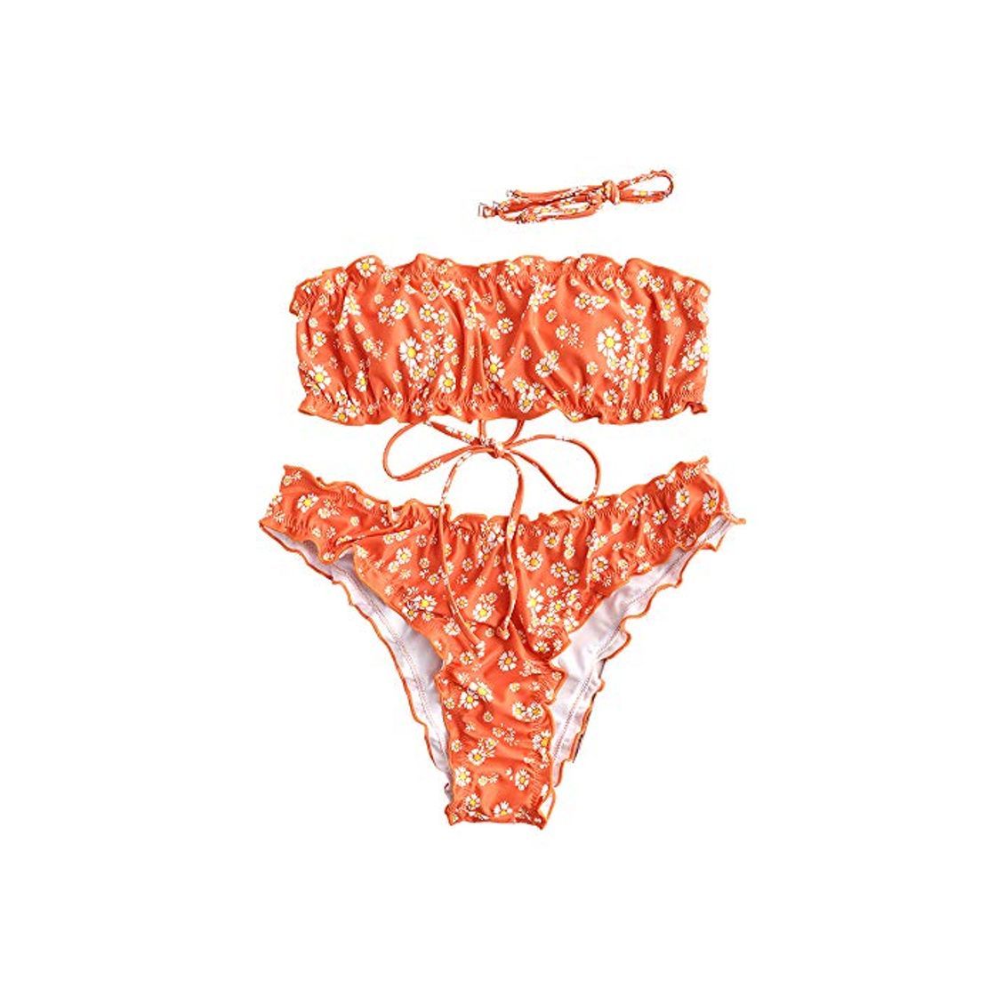 Producto ZAFUL Conjunto de bikini de dos piezas con estampado de margaritas de