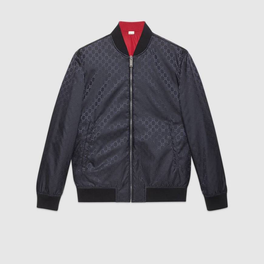 Red / Dark Blue GG Nylon Reversible Bomber Jacket