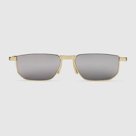 Gold Rectangular metal sunglasses