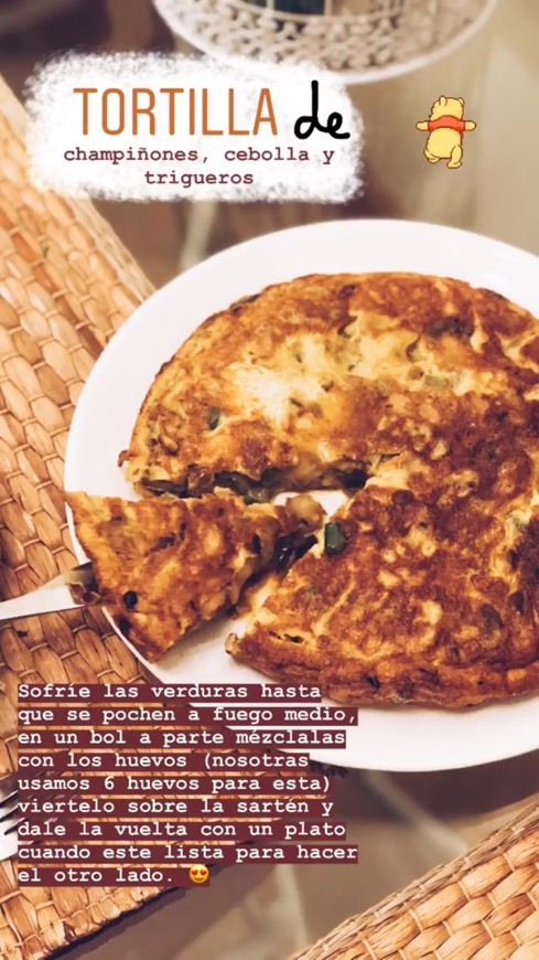 Moda Tortilla de champiñones, cebolla y trigueros