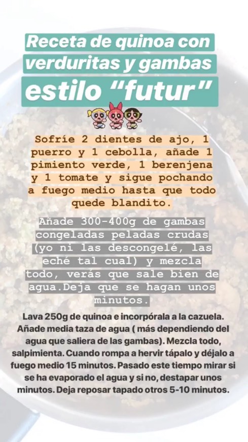 Moda Quinoa con verduritas y gambas