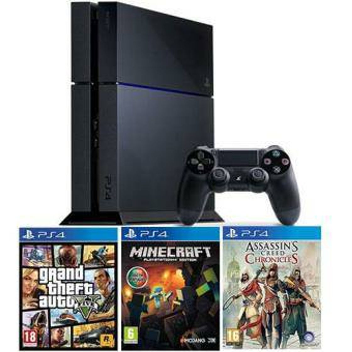 Fashion Ps4 500GB + gta 5 + minecraft + assassins creed: chronicles