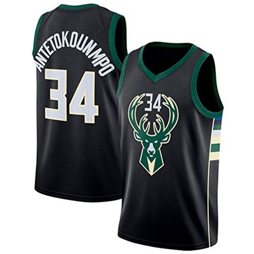 YIXUAN Hombre los de Camiseta Jersey Milwaukee Bucks #34 Giannis Antetokounmpo Swingman