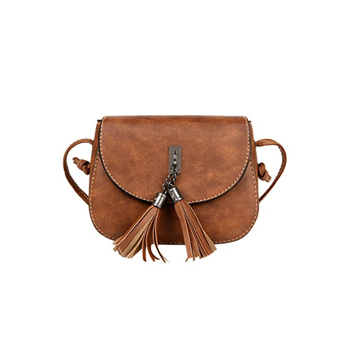 Social ESAILQ Bolso De Hombro Cuero Bolsa De Mano de Mini Marron Para Mujer