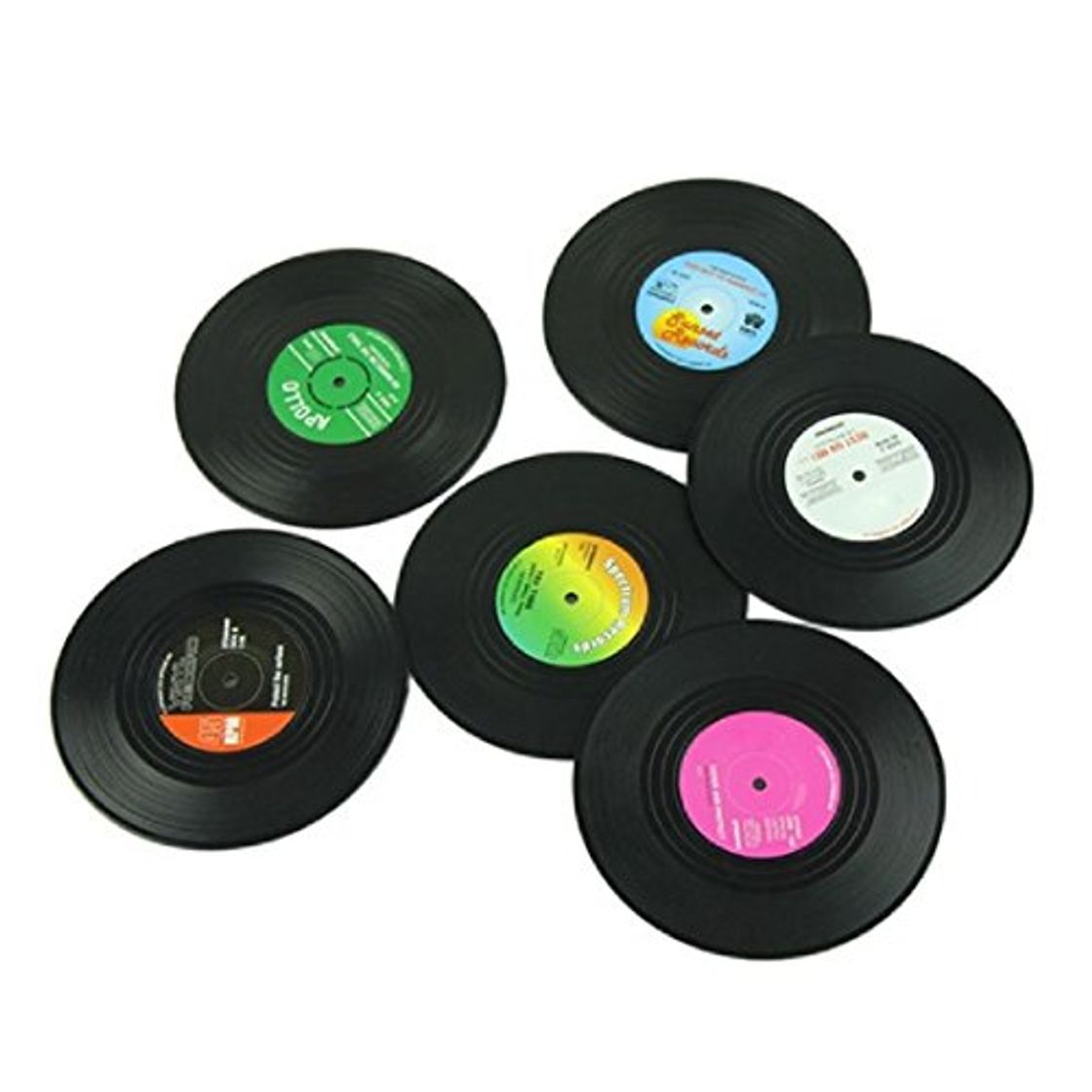 Producto Juego de 6 posavasos de vinilo de record Copa Bebidas Holder Mat Vajilla