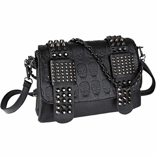 Social Vbiger Bolso Calaveras Pequeño Bolso de Hombro Cuero PU Bolso Bandolera de