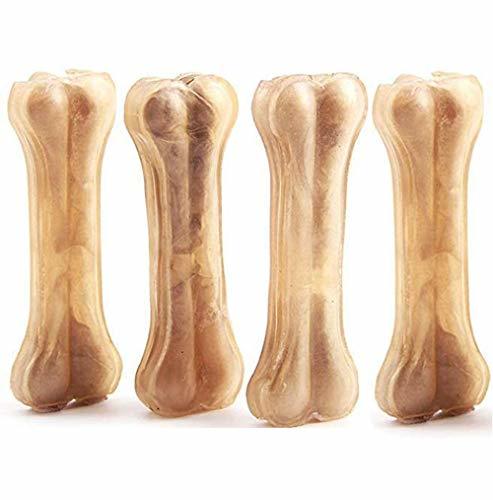 Place 4 Pcs Hueso Prensado para Perros Piel Vacuno Fortalecedor de Dientes Stick