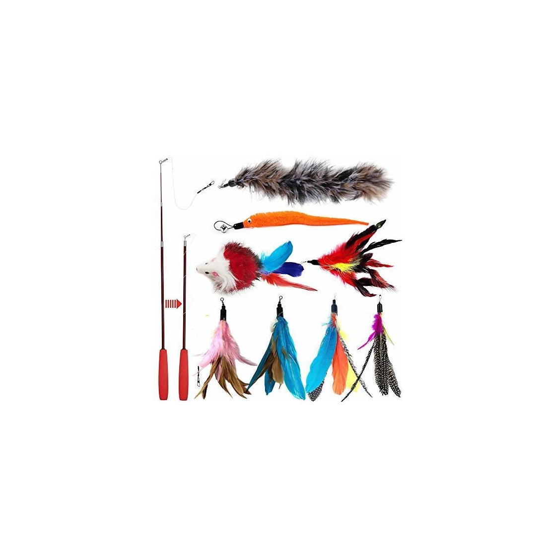 Social Juguete de varita con plumas retráctil