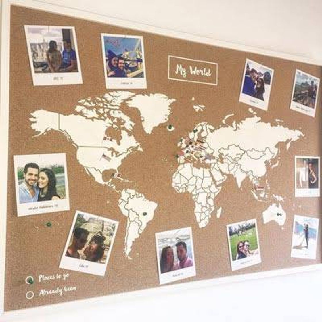 Social Miss Wood Map XL - Mapa del mundo de corcho