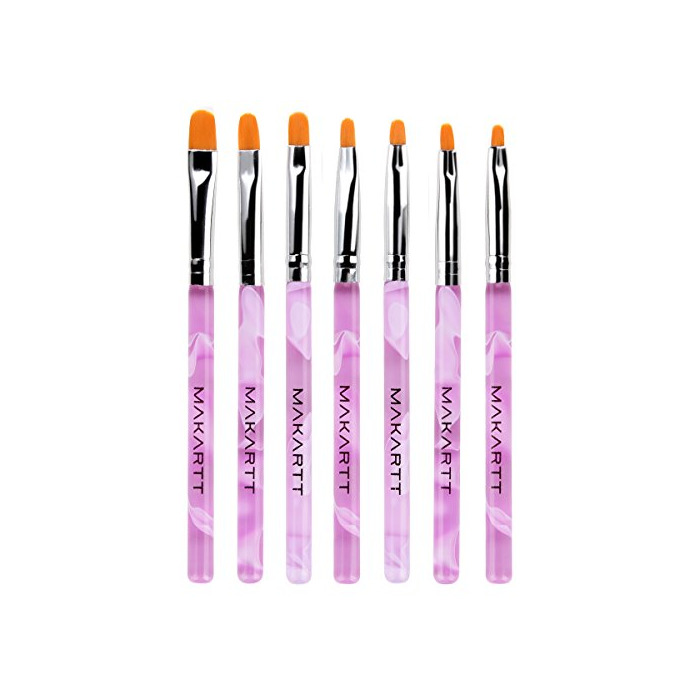 Productos MAKARTT 7 PCS Flat UV Gel Brush Set Acrylic Nail Art Painting