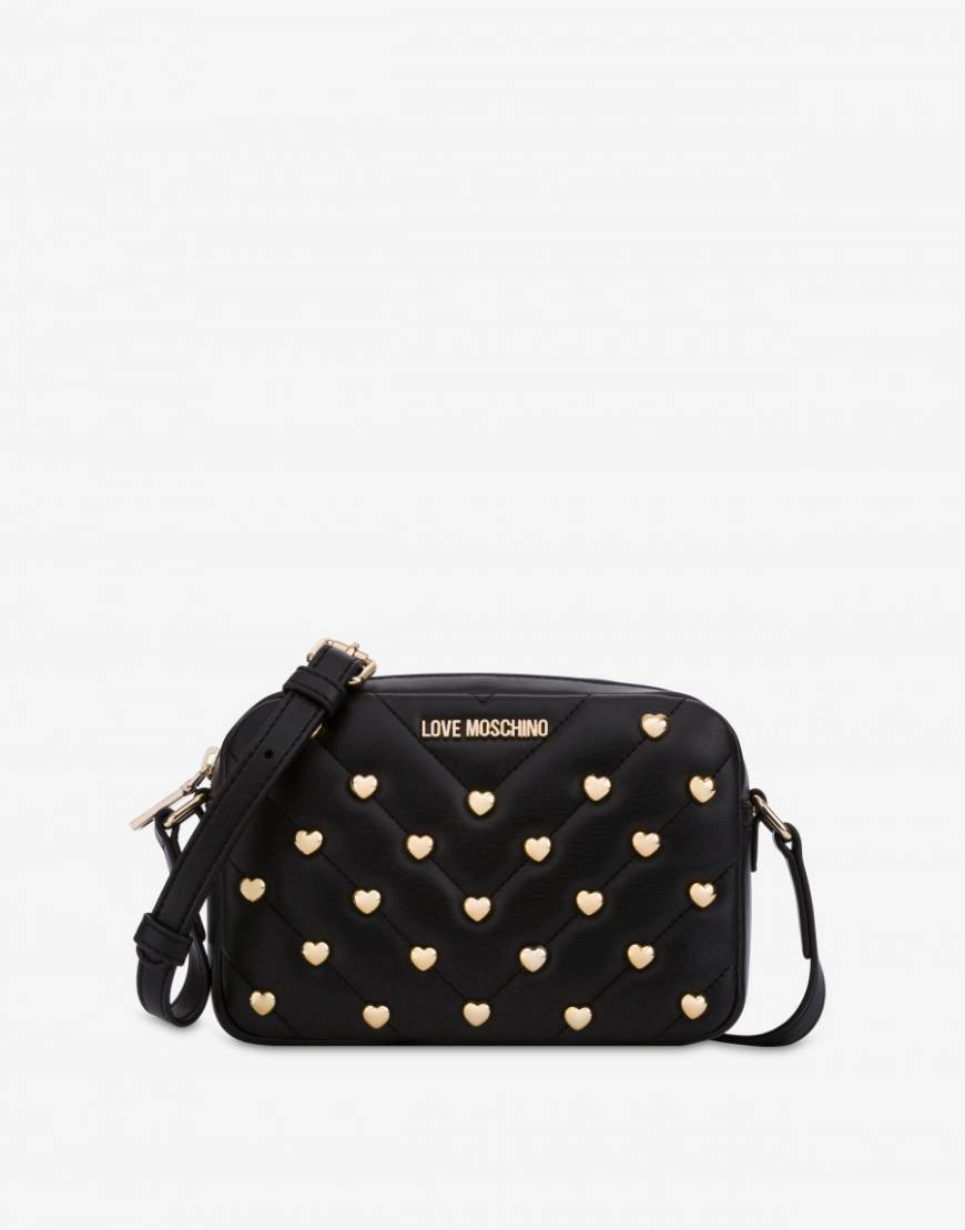 Social MOSCHINO SHOULDER BAG WITH HEART STUDS mala acessórios 

