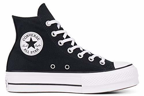 Social Converse Chuck Taylor CTAS Lift Hi, Zapatillas para Mujer, Negro