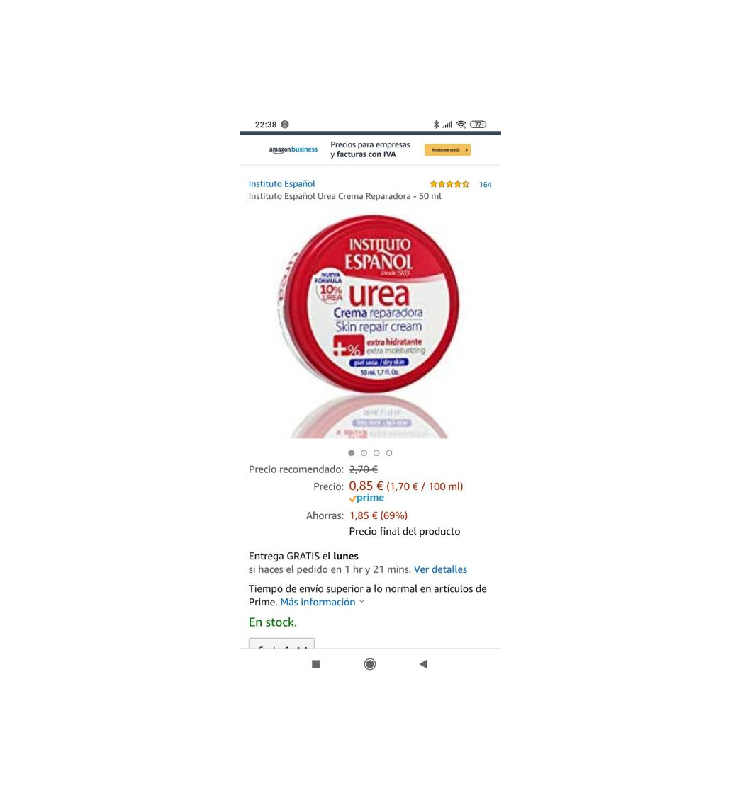 Products Crema de manos urea 