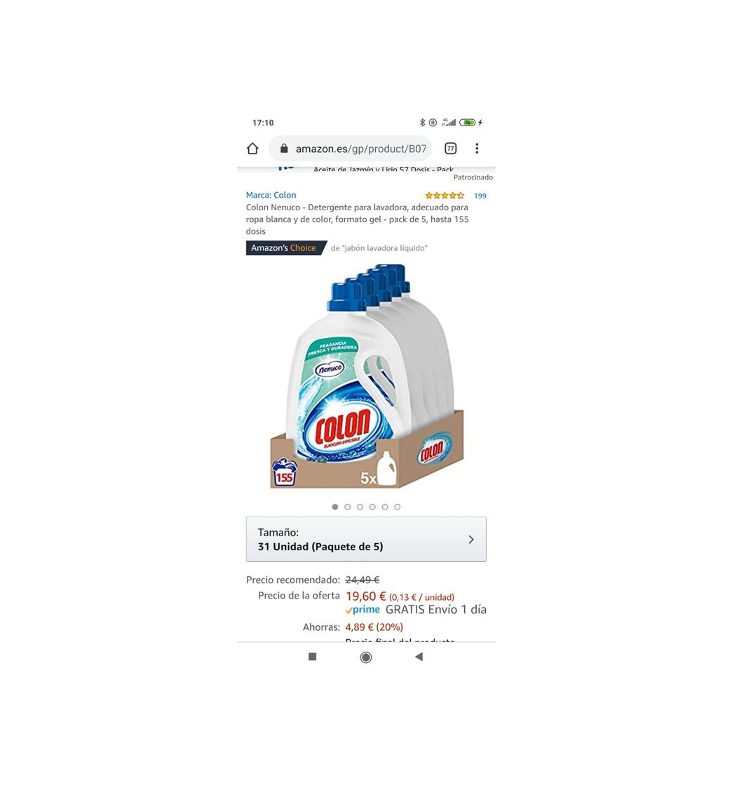 Producto Detergente colon